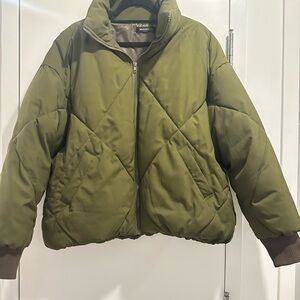 Olive Green Puffer Jacket